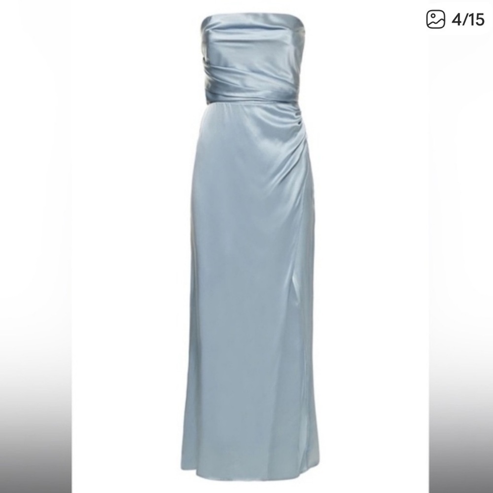 Reformation Strapless silk Dress Reformation 100% Silk Barrow Dress Bridesmaid 4